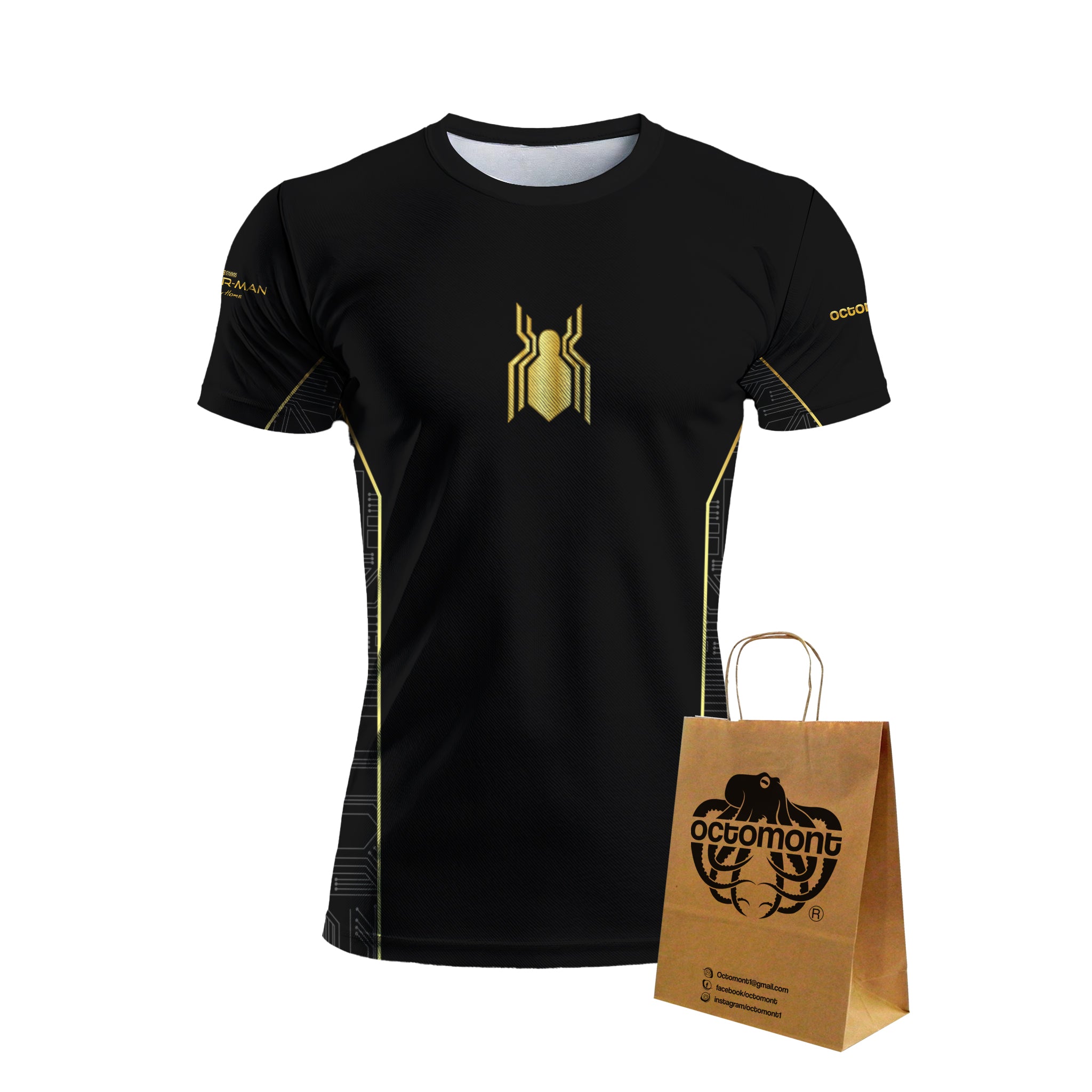 Spiderman Tom Holland Negro - dorado